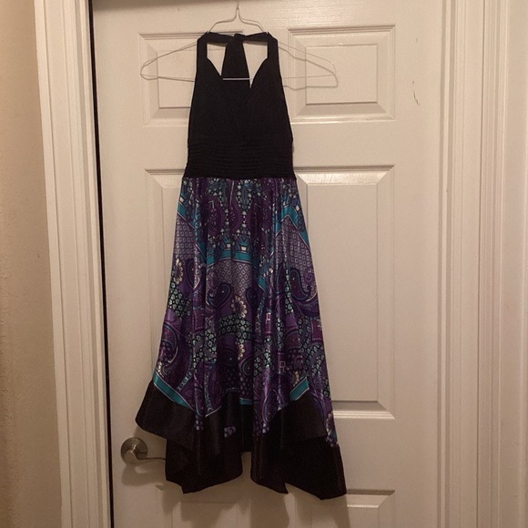 Signature by Sangria Dresses & Skirts - Signature by Sangria Black and Blue Patterned Dress Junior 6 (C3)
